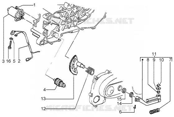 Motor de arranque - palanca de arranque