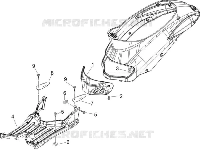 Central cover - Footrests