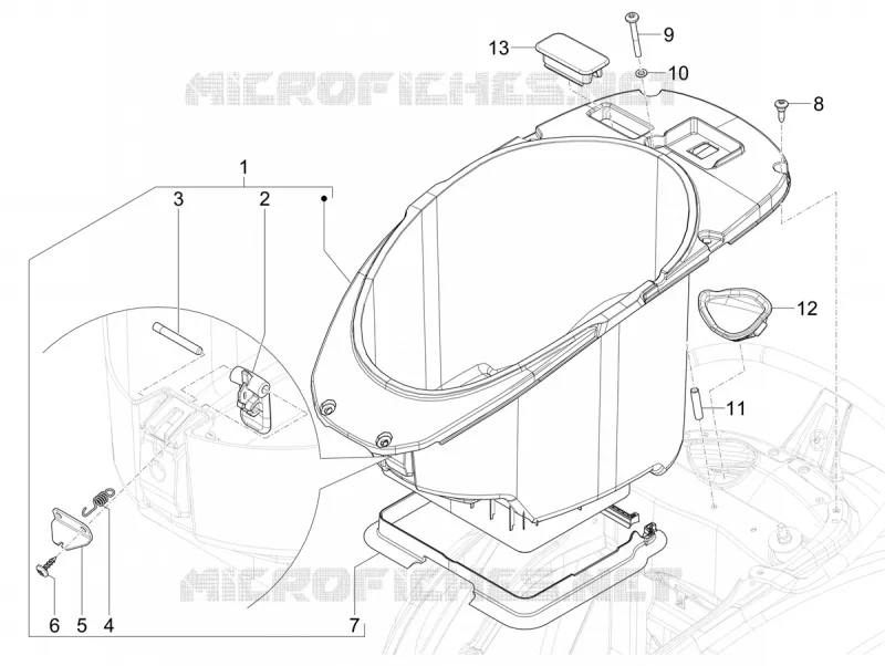 Alojamiento casco - Parte debajo sillìn