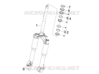 Horquilla/Tubo direccion - Conjunto tejuelos